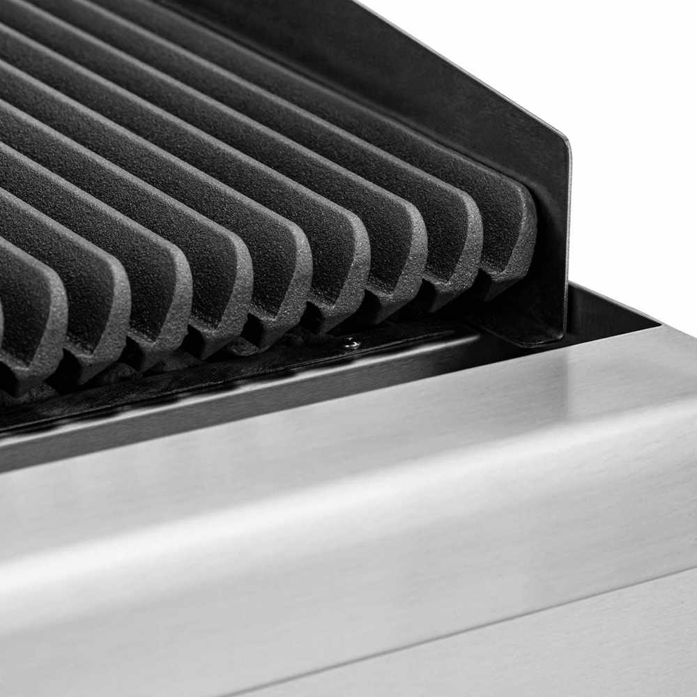 Royal Catering Lava grilis gamtinėms dujoms, griovelis, 50 x 47 cm, 2 x 7200 W