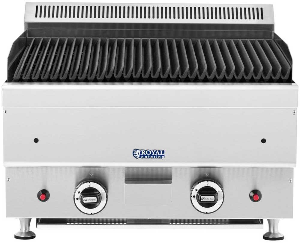 Royal Catering Lava grilis gamtinėms dujoms, griovelis, 50 x 47 cm, 2 x 7200 W
