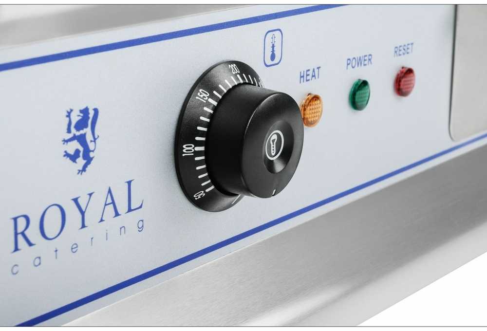 Royal Catering Dvigubas grilis, elektrinė kepsninė, 60 cm