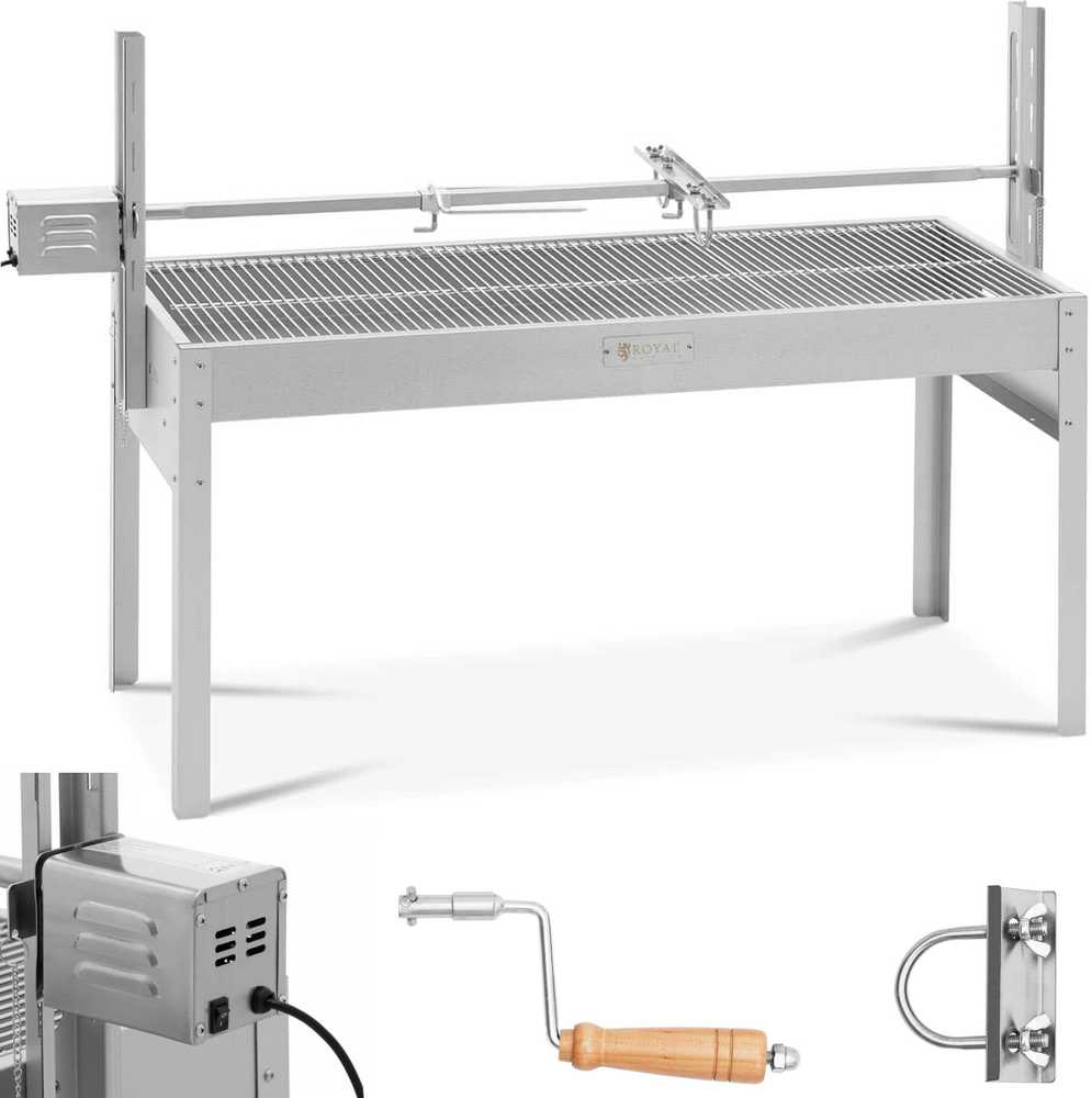 Royal Catering Grilis su anglimis su elektriniu kepsniu paršeliui kepti 13 W 40 kg 127 cm