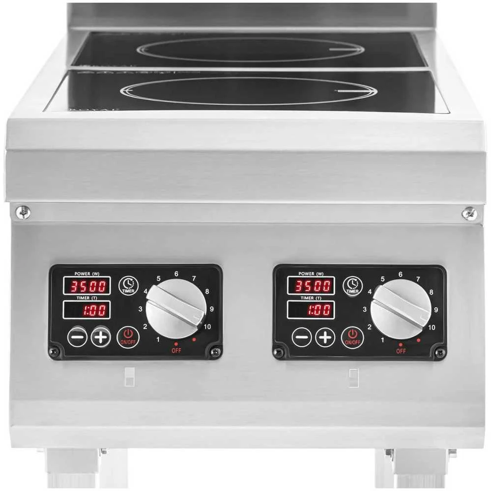 Royal Catering 2 degiklių laisvai pastatoma indukcinė viryklė 400 V 2 x 3500 W