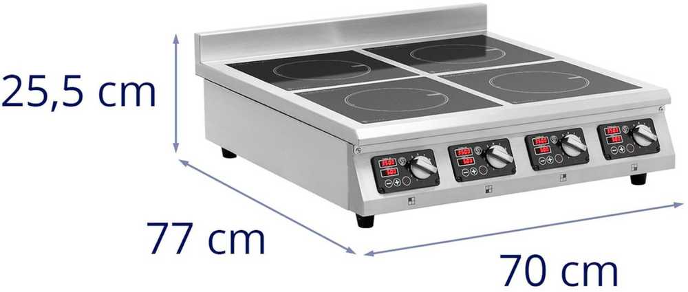 Kaitlentė Royal Catering Indukcinė viryklė 4 palnikowa nastawna timer 400 V 4 x 3500 W