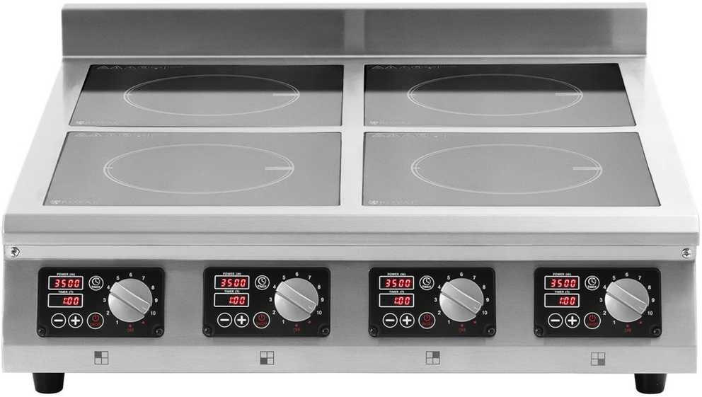 Kaitlentė Royal Catering Indukcinė viryklė 4 palnikowa nastawna timer 400 V 4 x 3500 W
