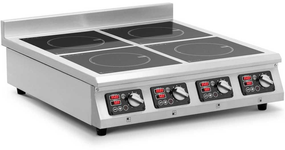 Kaitlentė Royal Catering Indukcinė viryklė 4 palnikowa nastawna timer 400 V 4 x 3500 W
