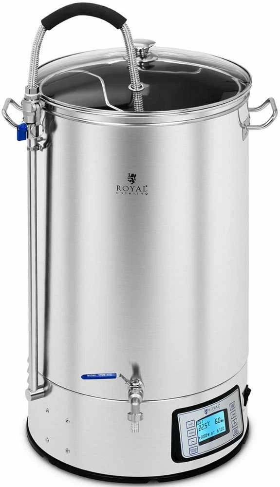 Royal Catering Košės virdulys alaus gamybai, nerūdijančio plieno 2500W LCD 60L