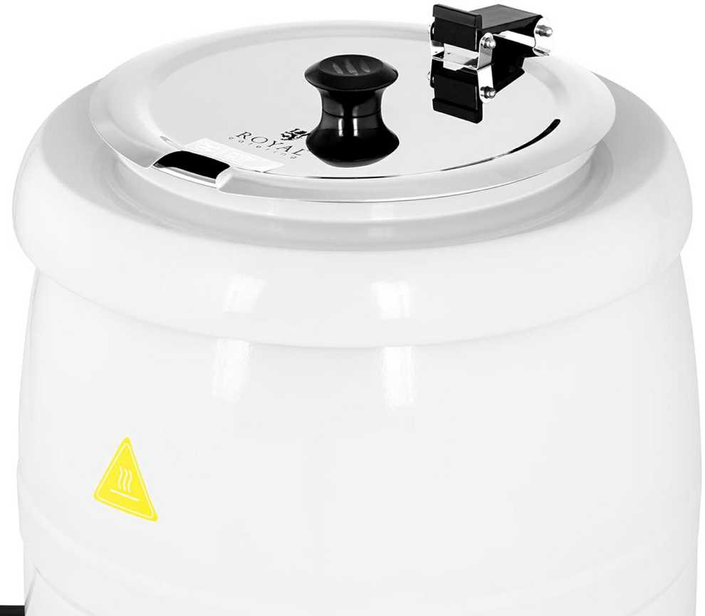 Royal Catering Elektrinis sriubos termosas iš nerūdijančio plieno cool-touch 400 W 10 l 35-80C baltas