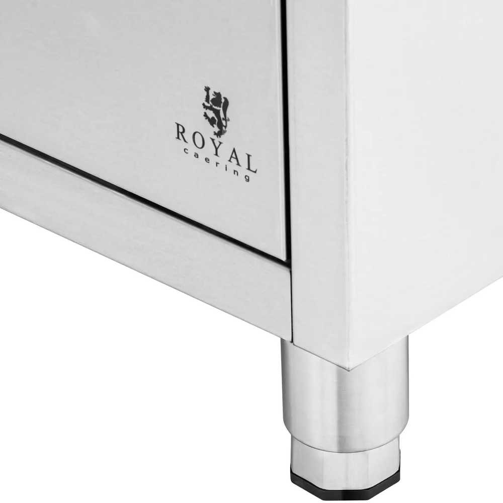 Royal Catering Laisvai pastatoma maitinimo spinta su 2 stalčiais, PLIENAS, 50 x 60 x 87 cm