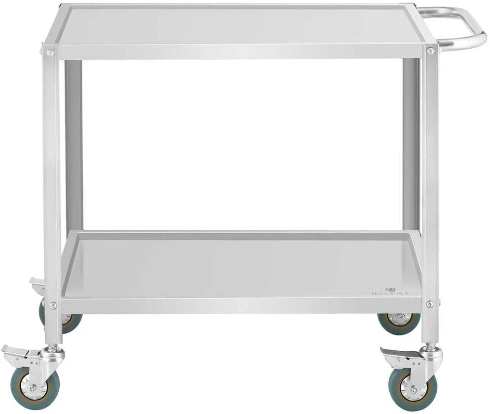 Royal Catering Maitinimo serviravimo vežimėlis 2 lentynos 80 x 57 cm iki 100 kg
