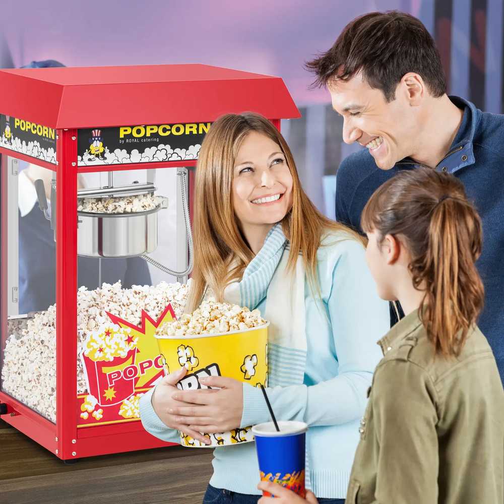 Royal Catering Retro stiliaus spragėsių sprogdiklis 1500 W 5kg/val. – raudonas