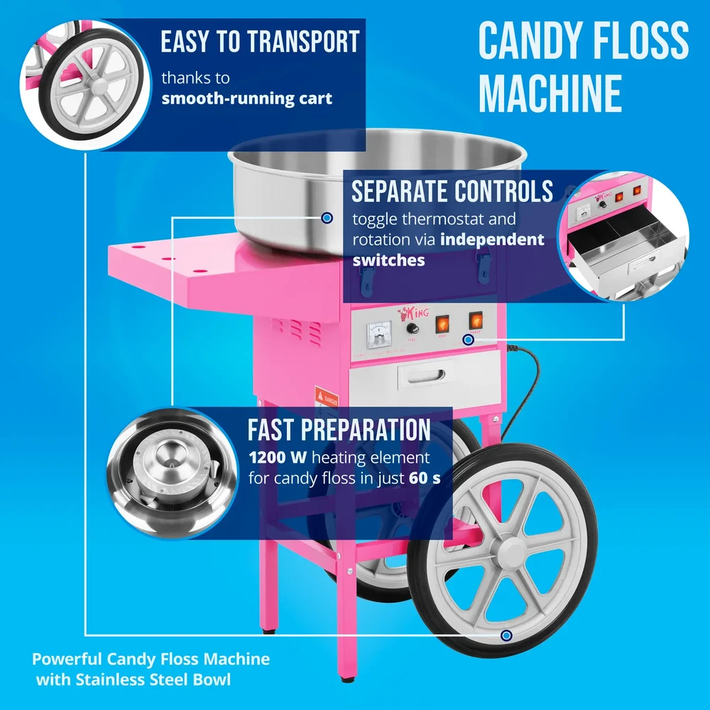 Royal Catering Mobilus cukraus vatos aparatas, rožinės spalvos (be gaubto)