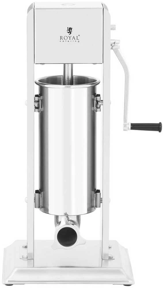 Royal Catering Užpildas, vertikalus dešrų kimštuvas, rankinis, 5 l + 4 piltuvėliai
