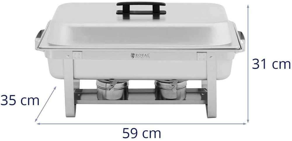 Royal Catering Buffet bain-marie šildytuvas indams su šildytuvo pasta 1/2 GN + 2x 1/4 GN
