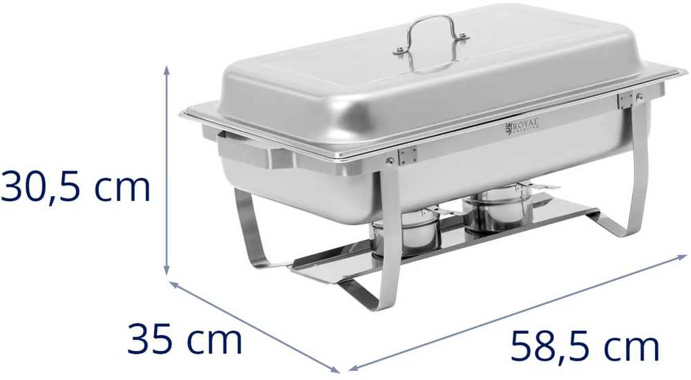 Royal Catering Buffet bain-marie maisto šildytuvas pastai GN 1/1 7,5 l PLIENAS - rinkinyje 2 vnt.