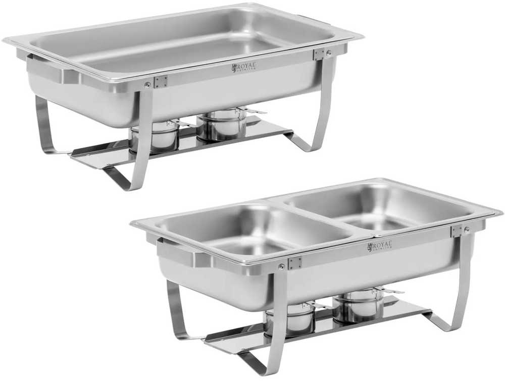 Royal Catering Buffet bain-marie maisto šildytuvas pastai GN 1/1 7,5 l PLIENAS - rinkinyje 2 vnt.
