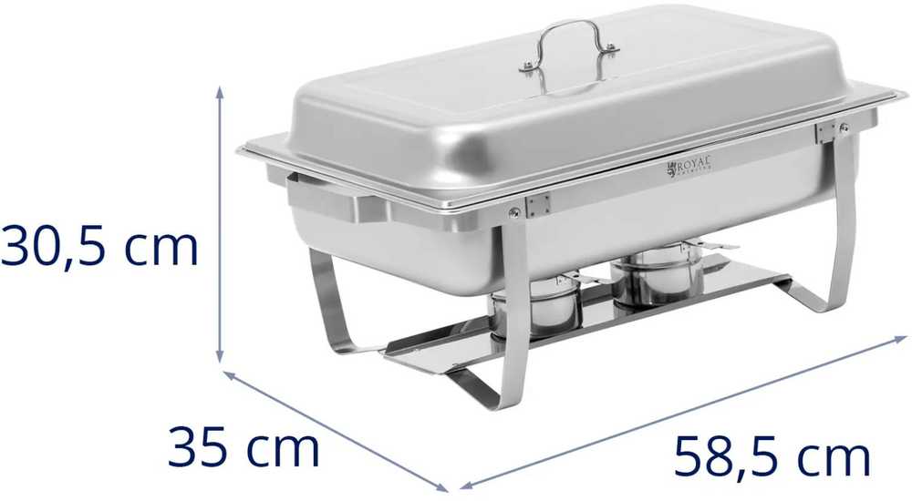 Royal Catering Buffet bain-marie maisto šildytuvas pastai GN 1/1 7,5 l PLIENAS - rinkinyje 4 vnt.