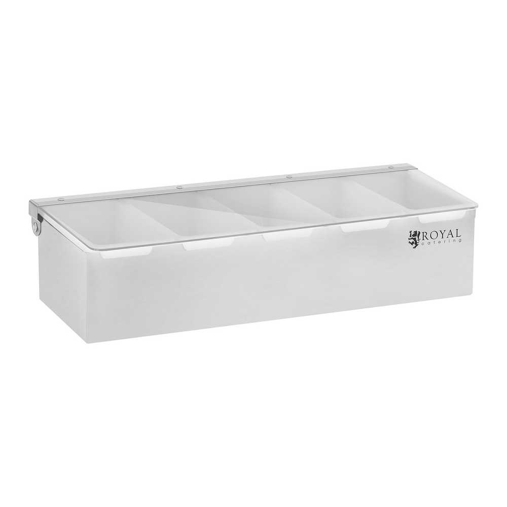 Royal Catering Barmeno indas gėrimų priedams + 5 indų įdėklai.Plastikinis