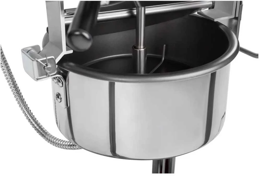 Royal Catering Profesionali kukurūzų spragėsių mašina ant vežimėlio su RETRO apšvietimu 88 l 1600 W raudona