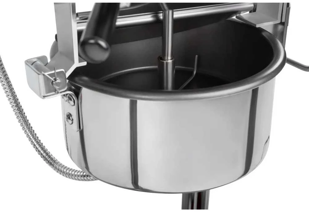 Royal Catering Profesionali kukurūzų spragėsių mašina ant vežimėlio su RETRO apšvietimu, 88 l, 1600 W, juoda