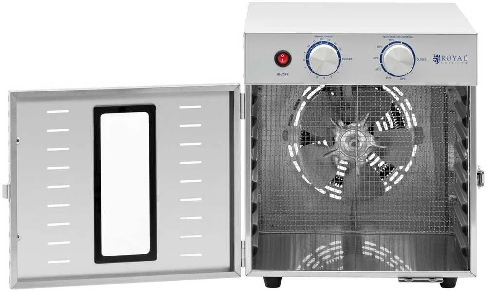 Royal Catering Profesionalus maisto džiovinimo džiovintuvas 8 lentynos 29x29cm 22L 800W
