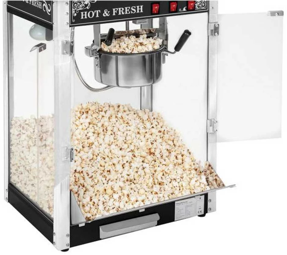 Royal Catering Profesionalus, efektyvus mobilus spragėsių aparatas ant vežimėlio 230V 1,6kW juodas
