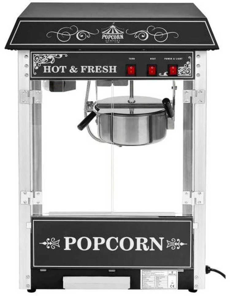 Royal Catering Profesionalus, efektyvus mobilus spragėsių aparatas ant vežimėlio 230V 1,6kW juodas
