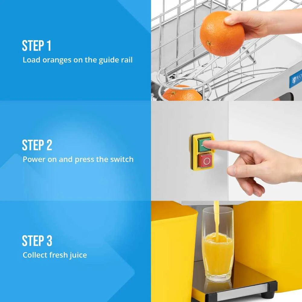 Royal Catering Pusiau automatinė apelsinų sulčiaspaudė 20 vnt/min 120 W