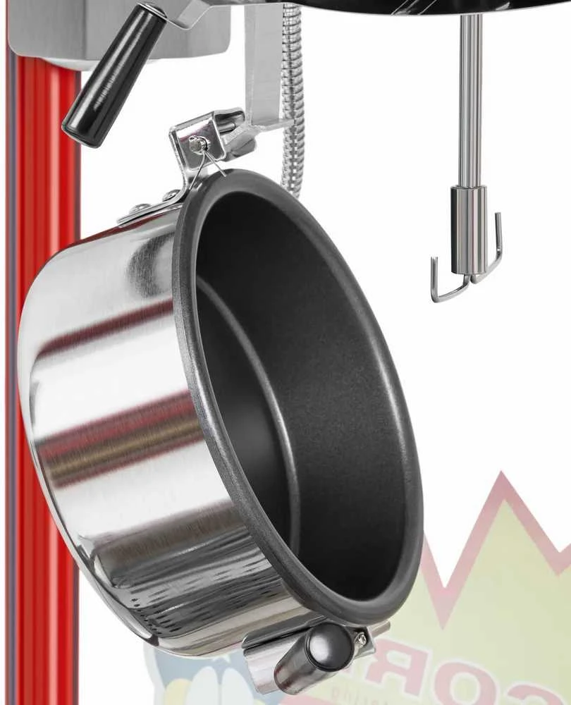 Royal Catering Retro kukurūzų spragėsių aparatas TEFLON 1600 W 5-6kg/h - raudonas