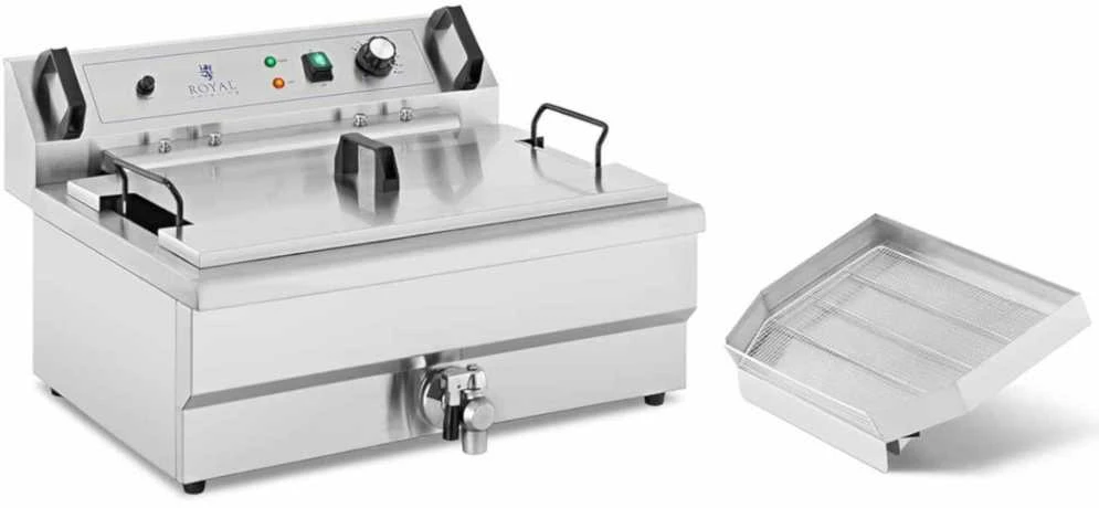 Gruzdintuvė Royal Catering Spurgų keptuvė žuviai ir traškučiams su nusausintuvu 3000 W 16 l 230 V