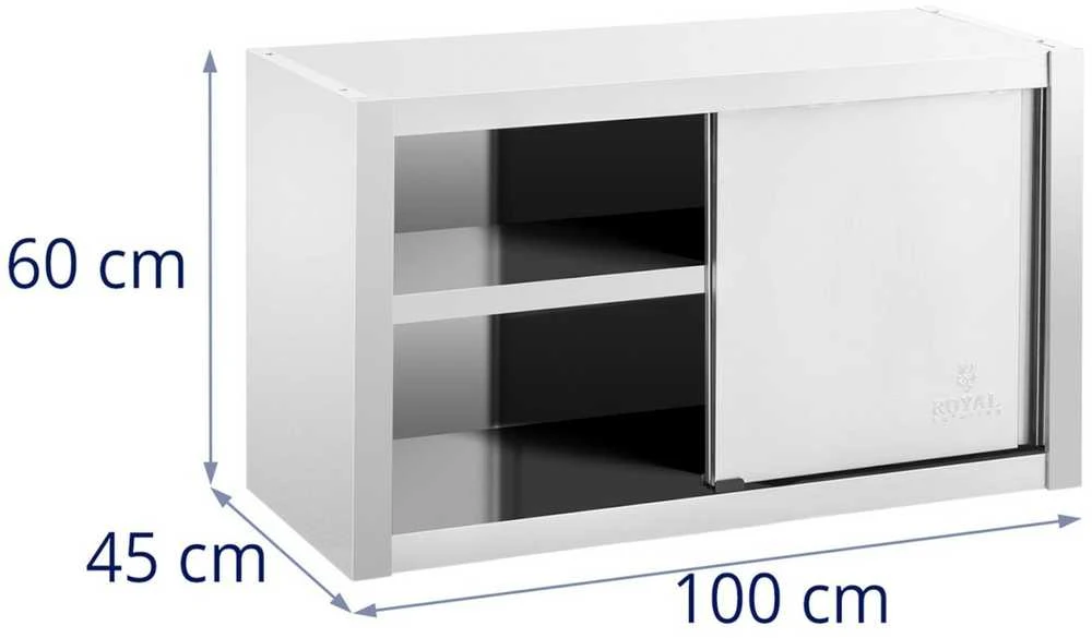Royal Catering Maitinimo sieninė spinta su stumdomomis durimis, Plieninė, 100 x 45 x 60 cm