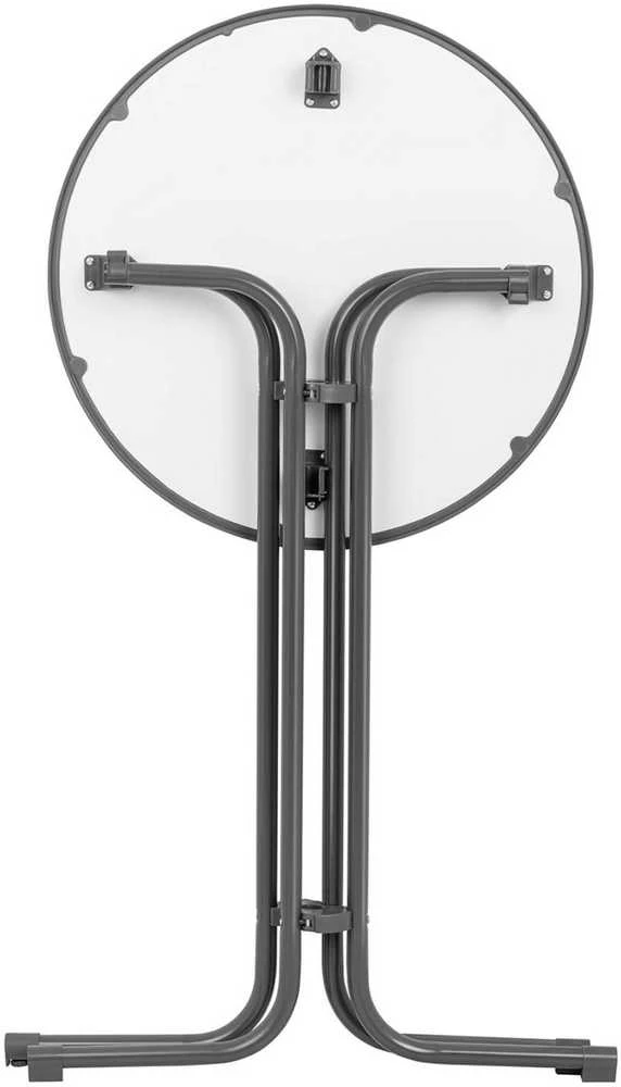 Royal Catering Stalas, apvalus, aukštas, sulankstomas baro stalas, sk. 80 cm aukščio 110 cm pilkos spalvos
