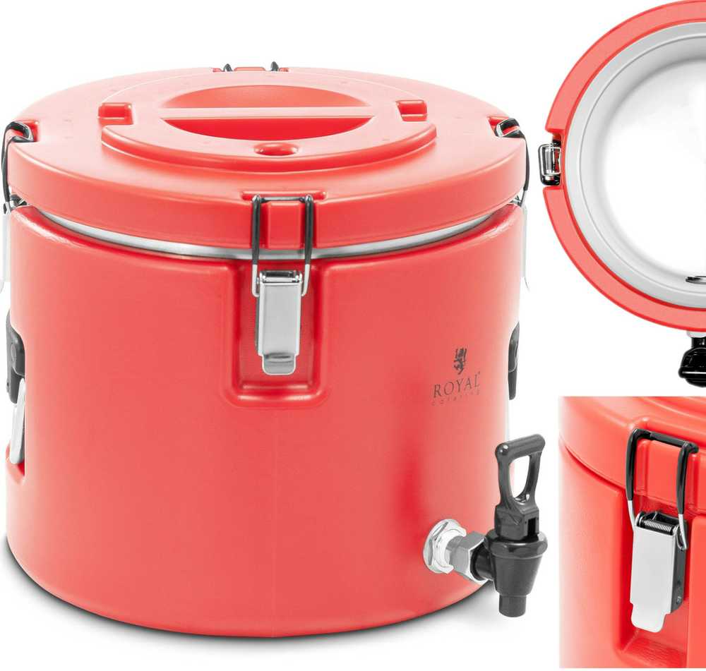 Royal Catering Maitinimo gastronominis termosas su čiaupu gėrimams gabenti, 15 l