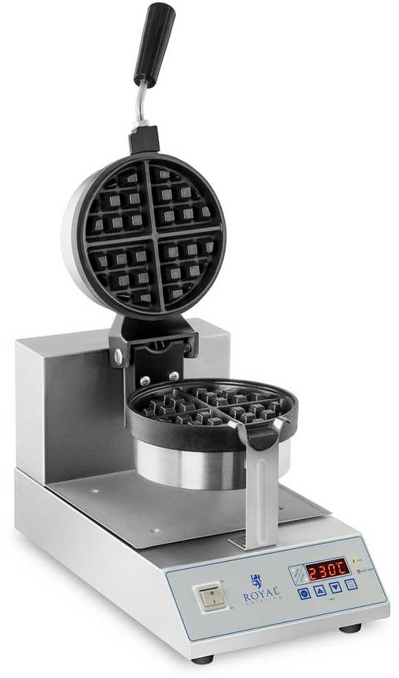 Royal Catering Sukamoji vaflinė skirta vafliams su apvaliais ketvirčiais. 18cm 1300W RCWM-1300-RE