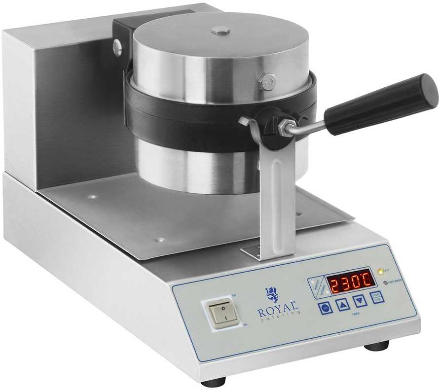 Royal Catering Sukamoji vaflinė skirta vafliams su apvaliais ketvirčiais. 18cm 1300W RCWM-1300-RE