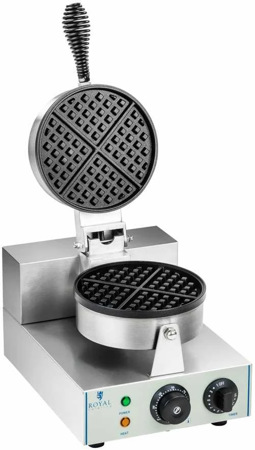 Royal Catering Vaflinė apvalus vienvietis TEFLON vaflis, kurio skersmuo 18,5 cm