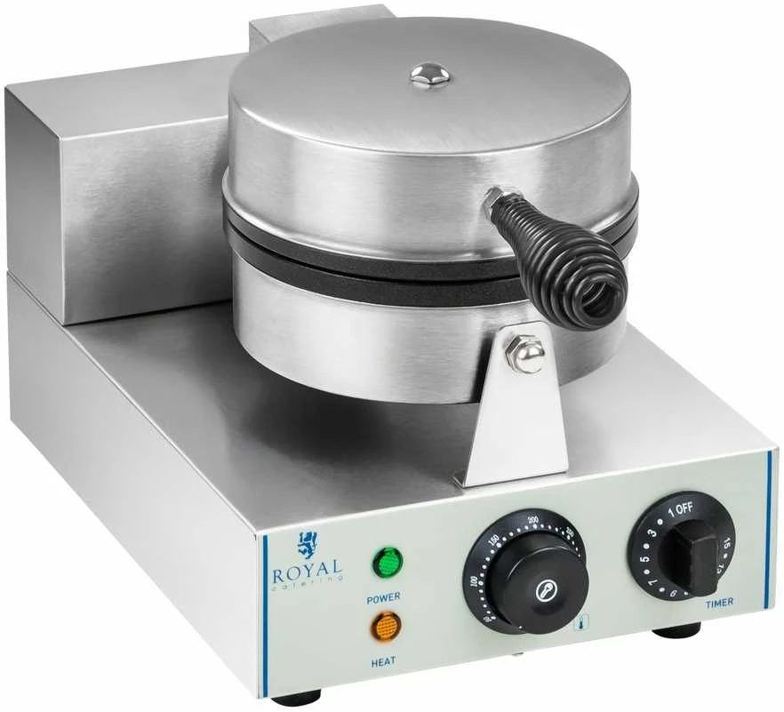 Royal Catering Vaflinė apvalus vienvietis TEFLON vaflis, kurio skersmuo 18,5 cm