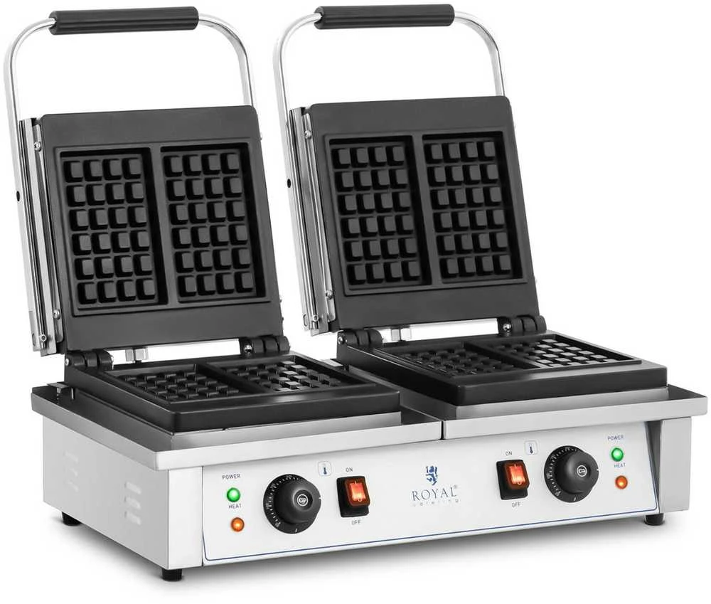 Royal Catering Vaflinė stačiakampis dvivietis 4 belgiškiems vafliams 2 x 2000 W