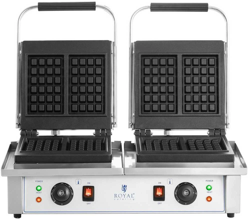 Royal Catering Vaflinė stačiakampis dvivietis 4 belgiškiems vafliams 2 x 2000 W
