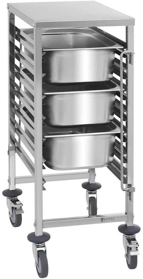 Royal Catering Maitinimo transportavimo vežimėlis 7x GN1/1 konteineriams, keliamoji galia iki 50 kg