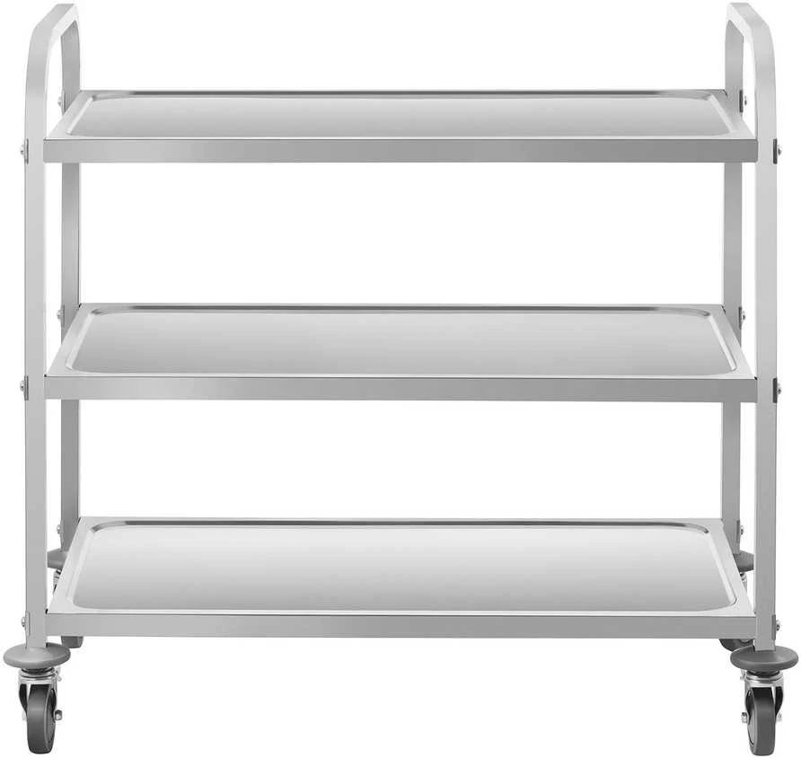 Royal Catering Vežimėlis kelnerski 3-półkowy do 150 kg Nerūdijantis plienas RCSW-6.2