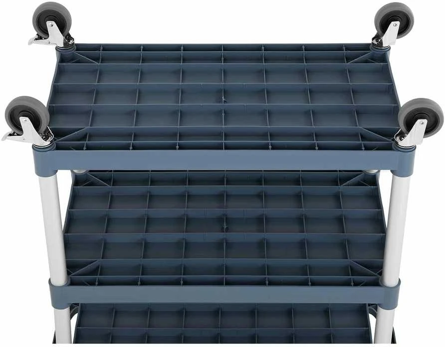 Royal Catering Aptarnaujantis padavėjo vežimėlis, 3 plastikinės lentynos, 84 x 49 cm, iki 150 kg