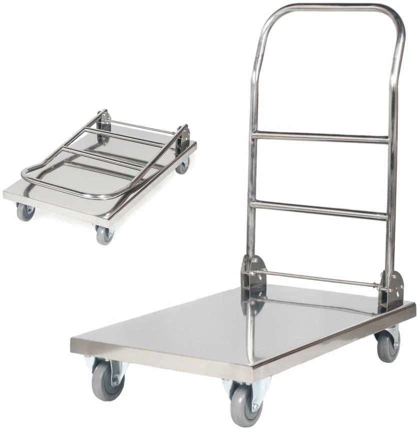 Royal Catering Sulankstomas plieno platforminis vežimėlis HoReCa platforma 70x52cm