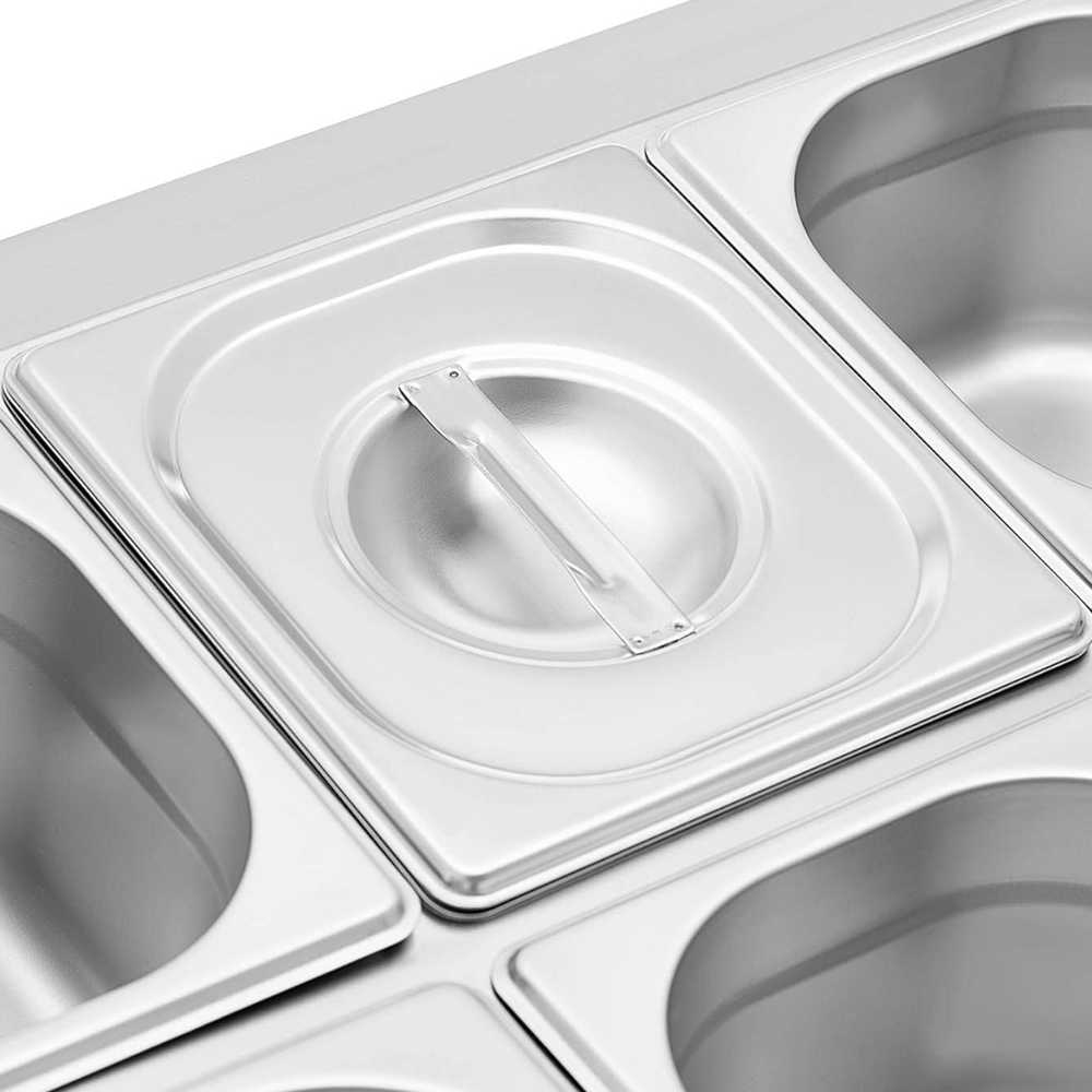 Royal Catering Vitrinos stovas 8 x GN 1/6 maitinimo konteineriams + konteineriams su dangteliais