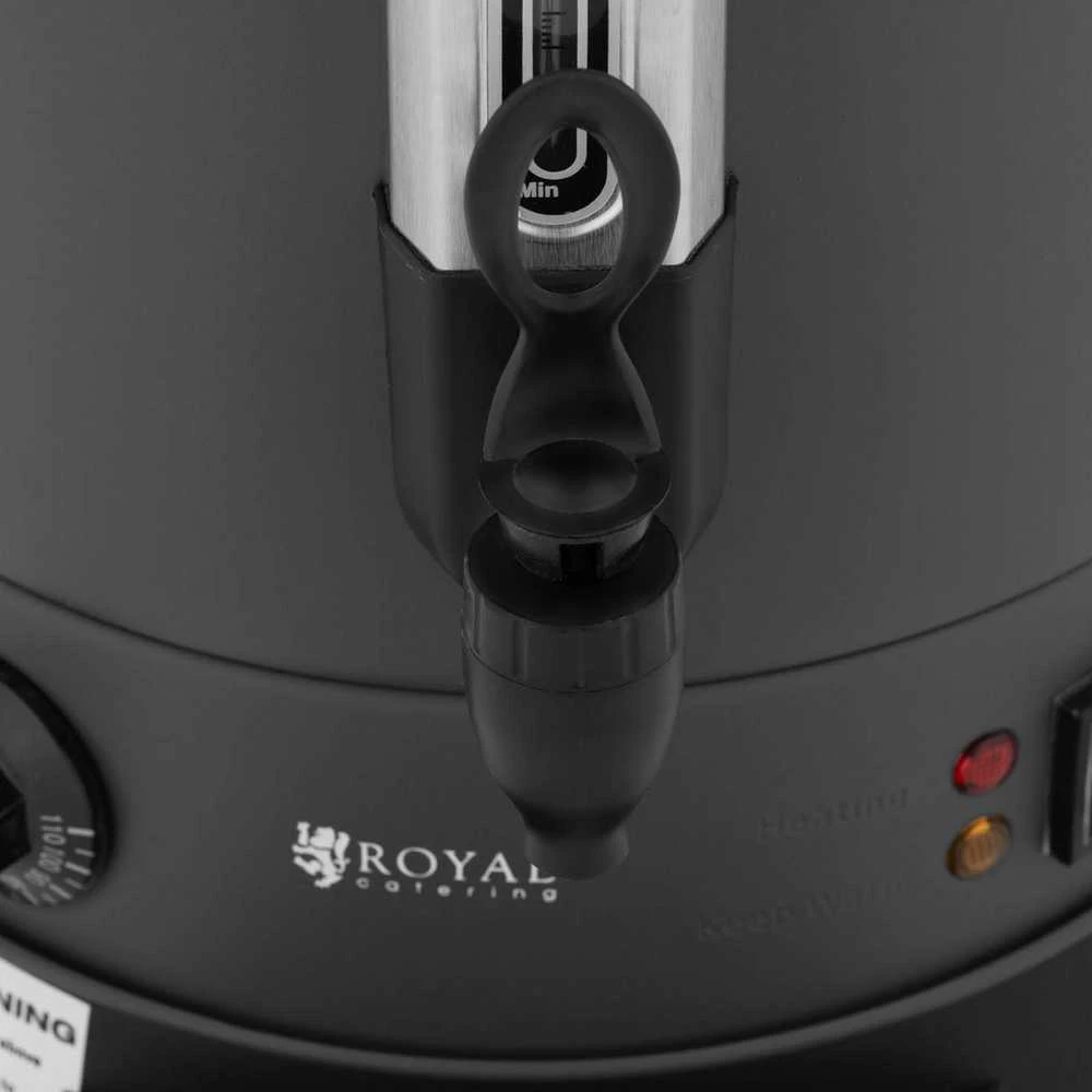 Virdulys Royal Catering Vandens šildytuvas su dvigubomis sienelėmis ir kanalizacija 13,5 L 2500 W pilka