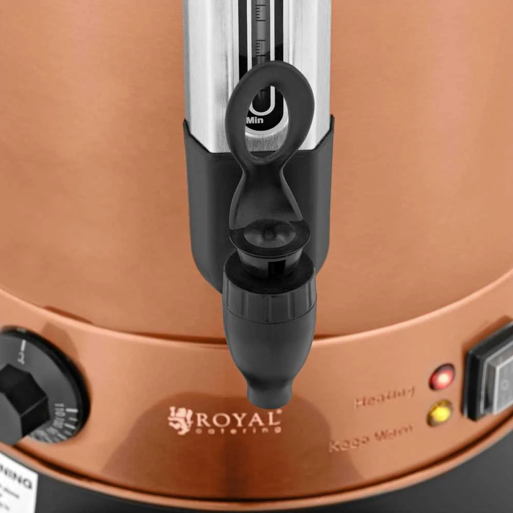 Royal Catering Warnik vandens šildytuvas su dvigubomis sienelėmis ir kanalizacija 13,5 L 2500 W oranžinė