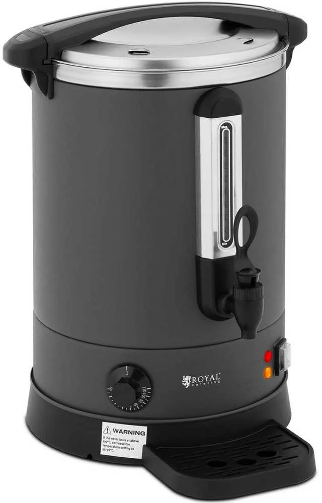 Virdulys Royal Catering Vandens šildytuvas su dvigubomis sienelėmis ir kanalizacija 13,5 L 2500 W pilka