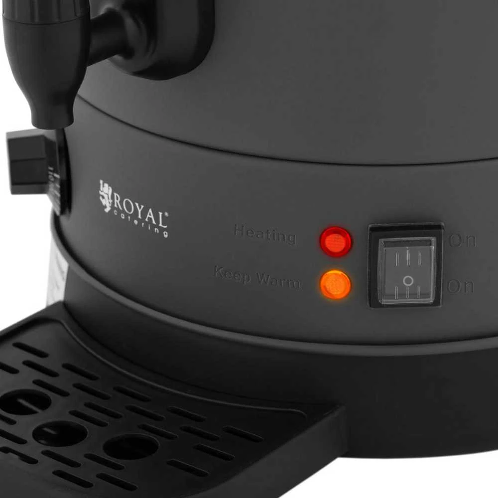 Virdulys Royal Catering Vandens šildytuvas su dvigubomis sienelėmis ir kanalizacija 13,5 L 2500 W pilka