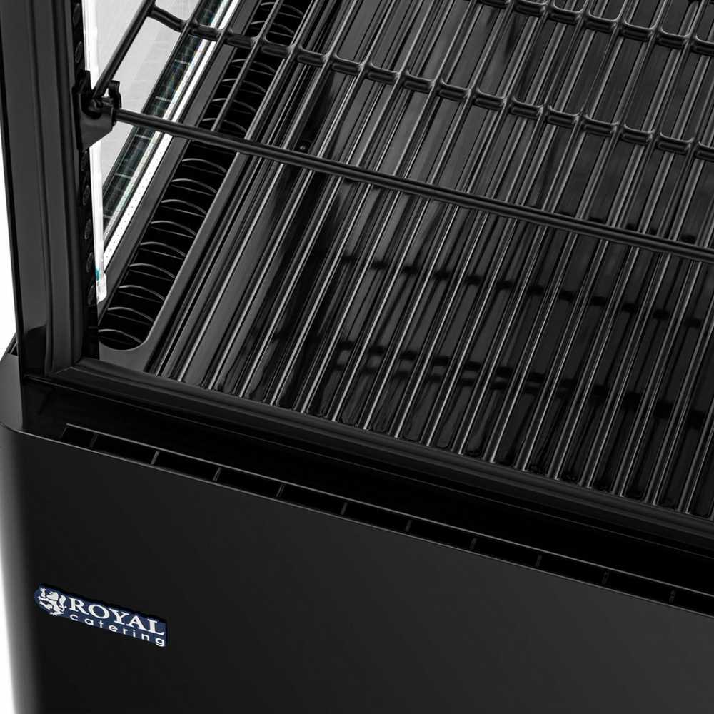 Royal Catering Šaldytuvo vitrina, stiklinė, 3 lygių, 58 l - juoda