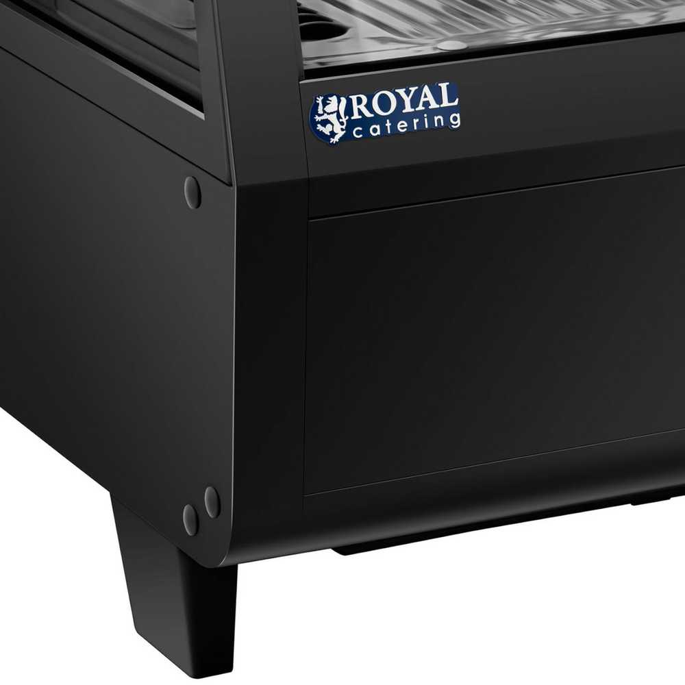 Royal Catering Šaldytuvo vitrina, stiklinė, 3 lygių, 100 l - juoda