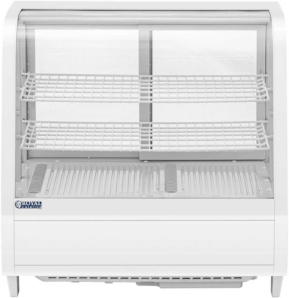 Royal Catering Šaldytuvo vitrina, stiklinė, 3 lygių, 100 l - balta