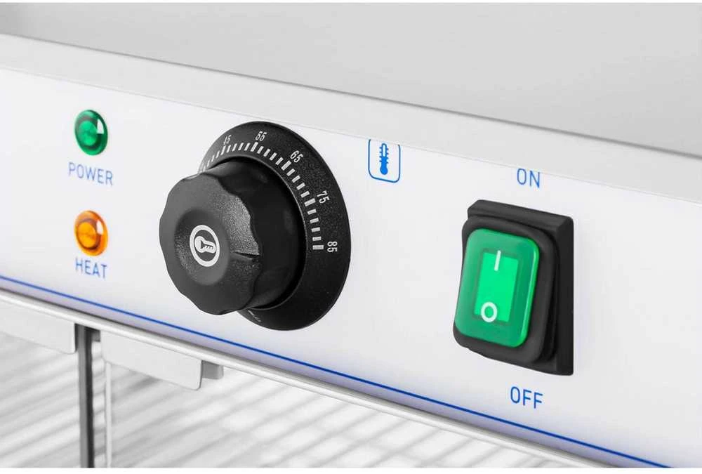 Royal Catering Šildoma vitrina maisto pristatymui, 3 lentynos, 25-85C, 1200W